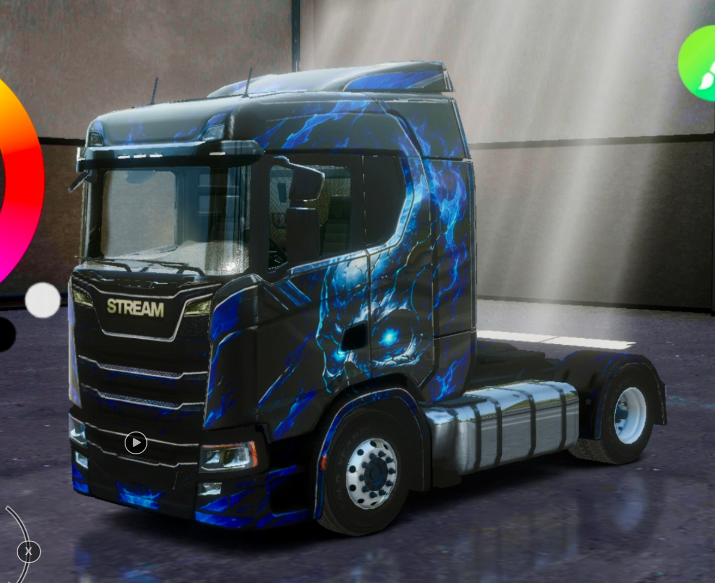 Stream ST Blue & Black Skull Premium Skin